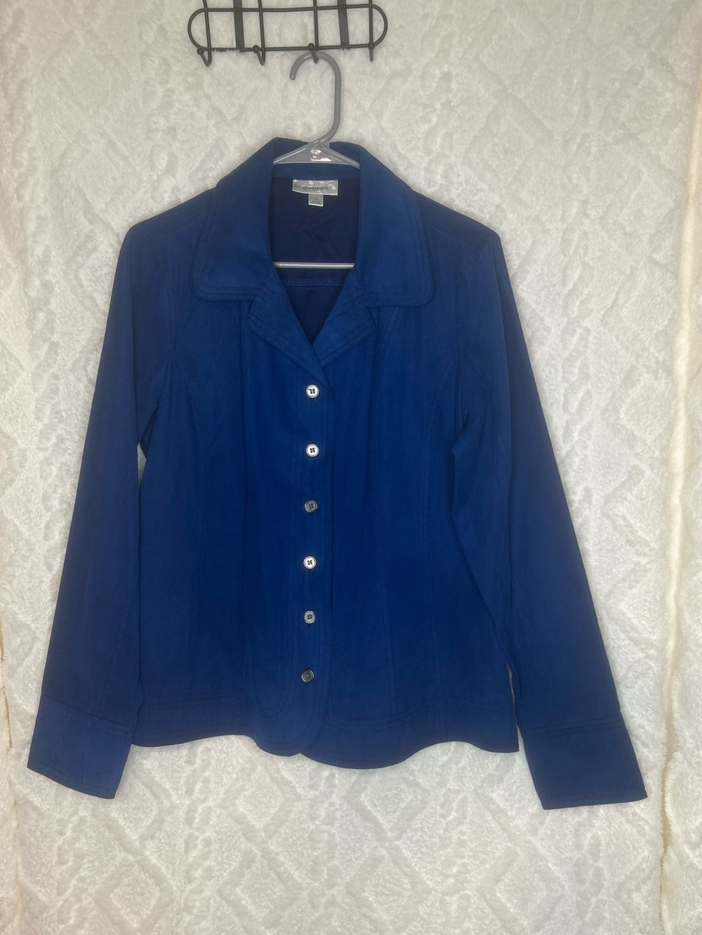 dressbarn Navy Button-Front Women's Shirt Jacket